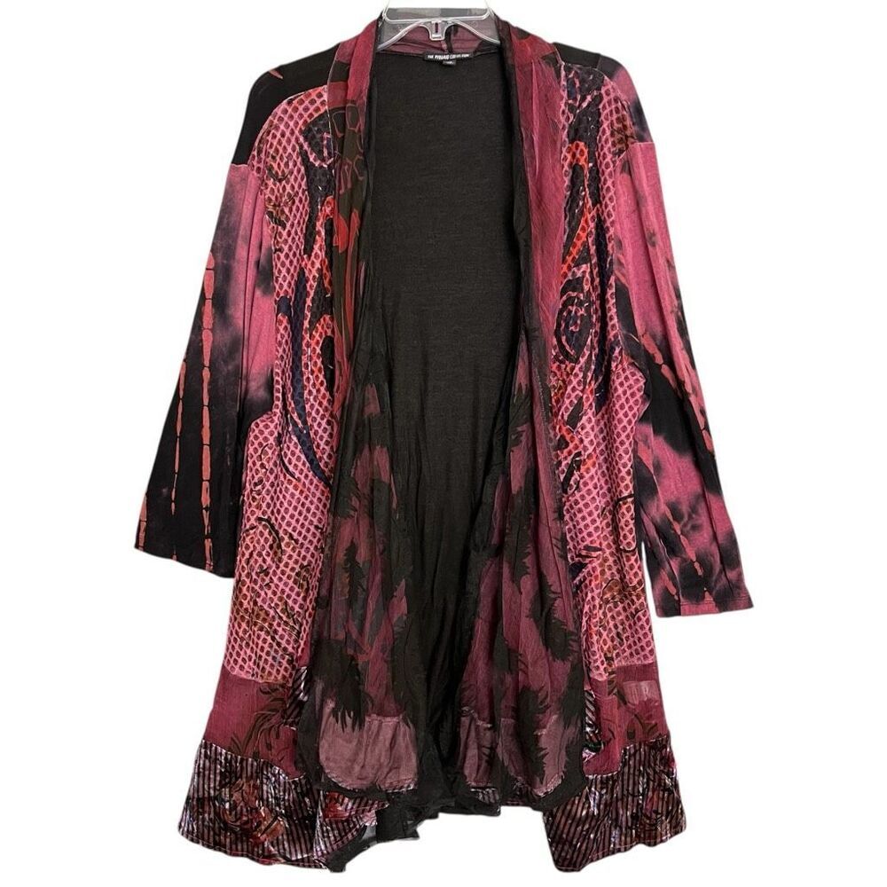 The Pyramid Collection Boho Duster Womens 1X Lace Mesh Gauze Velvet Witchy Artsy